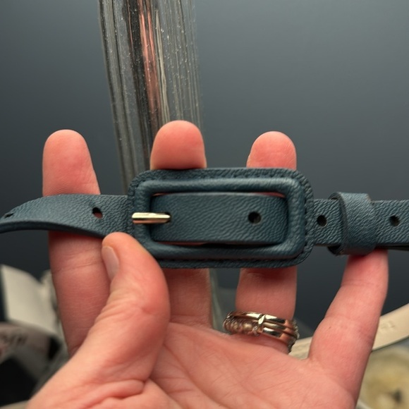 The Limited Teal Leather Belt- Size Large - Picture 1 of 8